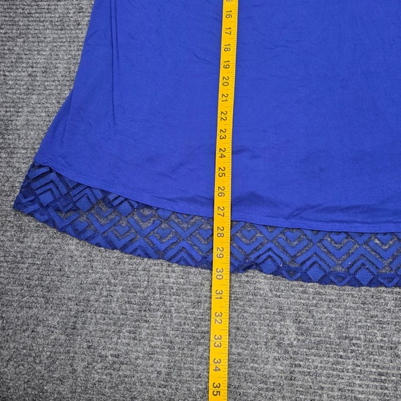 AnyWear by Catherines V-Neck Tunic Tank Top Women's Size 4X Royal Blue Lattice - Picture 4 of 6